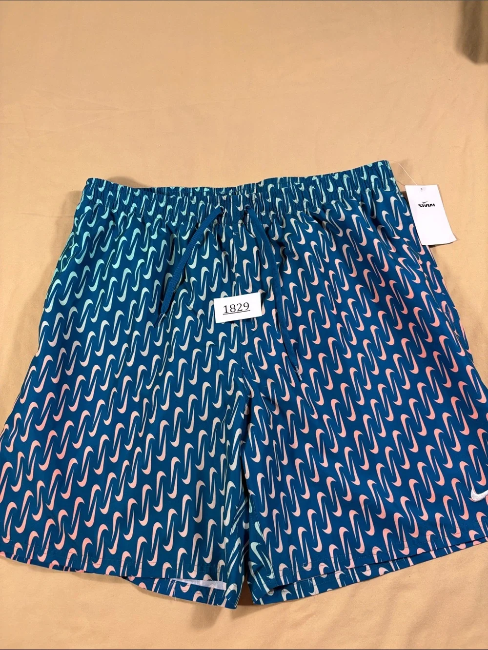 Nike Men's Swim Breaker Swoosh Link Lined Volley Shorts Teal Big & Tall XXLT NWT